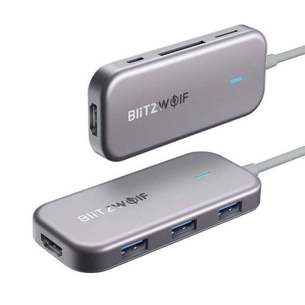 7in1 Blitzwolf BW-TH5 Hub USB-C zu 3xUSB 3.0, HDMI, USB-C PD, SD, microSD